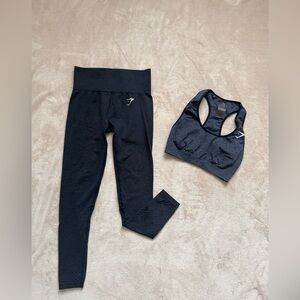 Gymshark Black and Gray Activewear Set